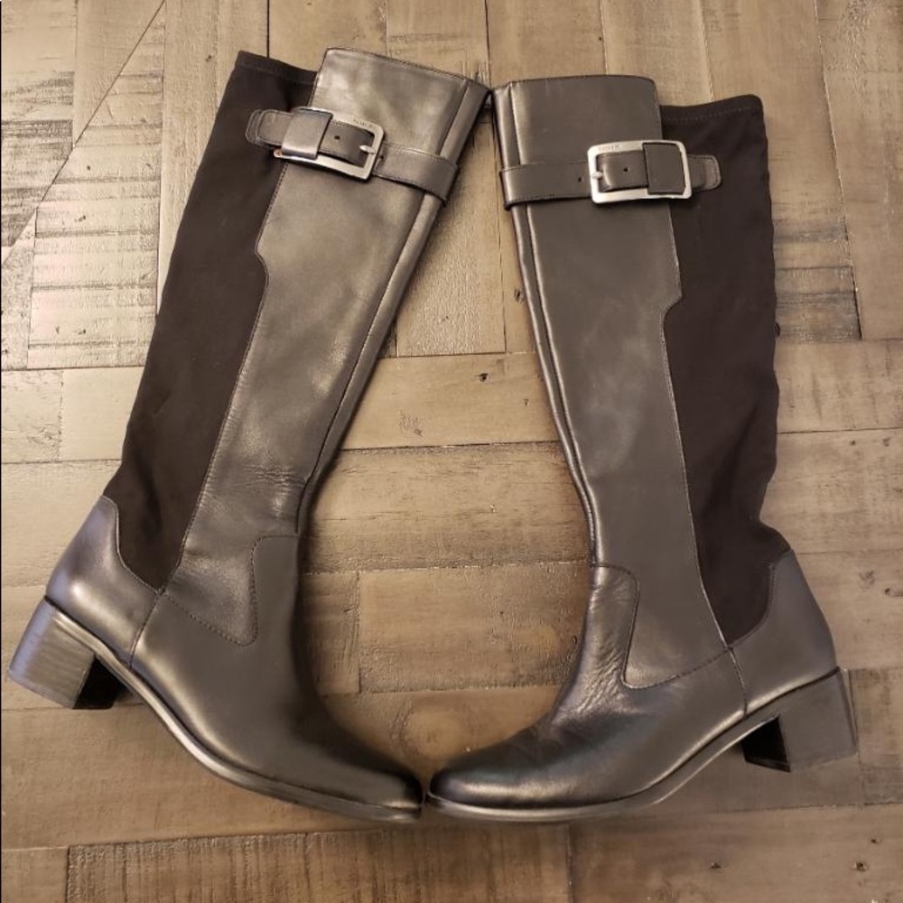 Black Tahari leather boots